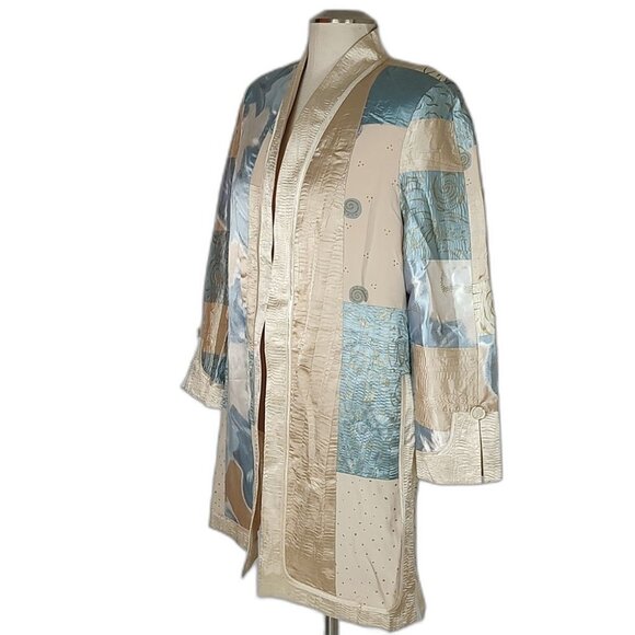 🔥HP🔥Jeanne Marc Saks Fifth 80s Multi-Colored Patch Duster/Kimono/Jacket - Picture 4 of 12